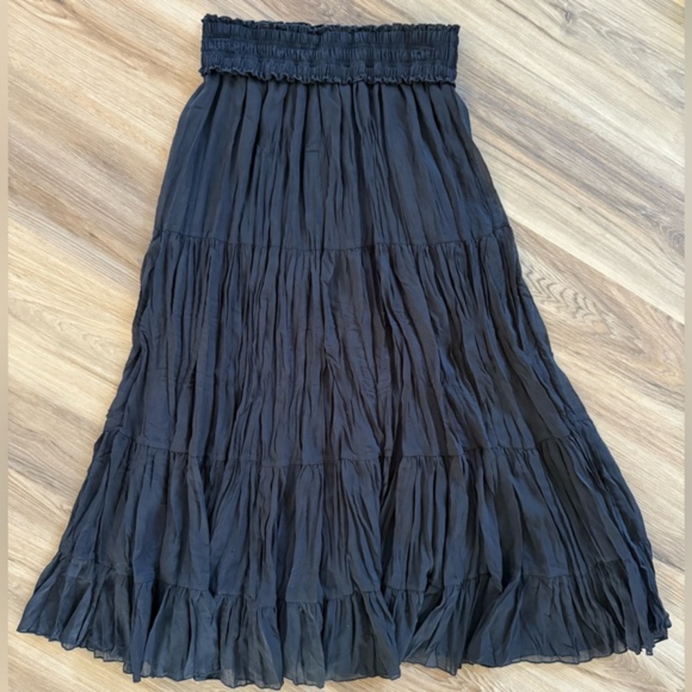 Alberto Makali Black Tiered Maxi Skirt